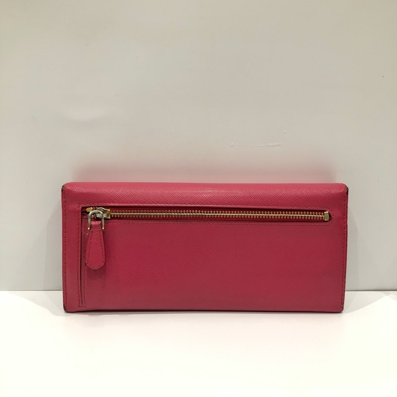 Prada Pink Flap Wallet Sku#84595 (Gently used, edge peeling) - Picture 3 of 16